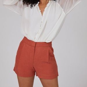 Aritzia Wilfred Fable 3” Linen Shorts - Moroccan Spice